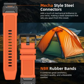 Tactical Band Compatible with 45mm 50mm Garmin Instinct /3/2/1/Solar/Tactical/Tide/Esports,26mm 22MM Quick Fit Release Rugged Instinct Bands