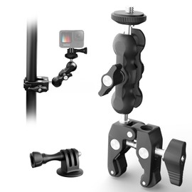 NearStream Camera Mount Clamp Kit, Ball Head Magic Arm with Clamp, Super Clamp with Non-Slip Threads for Monitor/Light/Camera,for Gopro,for Insta360