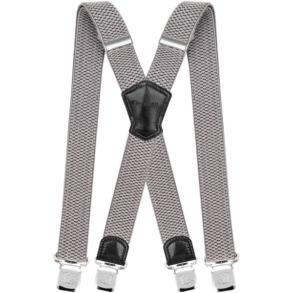 Decalen Mens Braces with Very Strong Metal Clips Wide 4