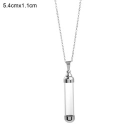925 Sterling Silver Blood Vial Necklace For Women and Men - Glass Vial Pendant Necklace Perfume Bottle Necklace - Water Container Vial Jar Necklaces For Liquid Oil Diffuser Vial Jewelry