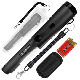 Metal Detector, Metal Detector Pinpointer for Metal Search, Treasure Hunt, 360° Search for Gold Treasures with Belt, Holster, LED, Waterproof Tool Accessories for Adults and Children (Black)