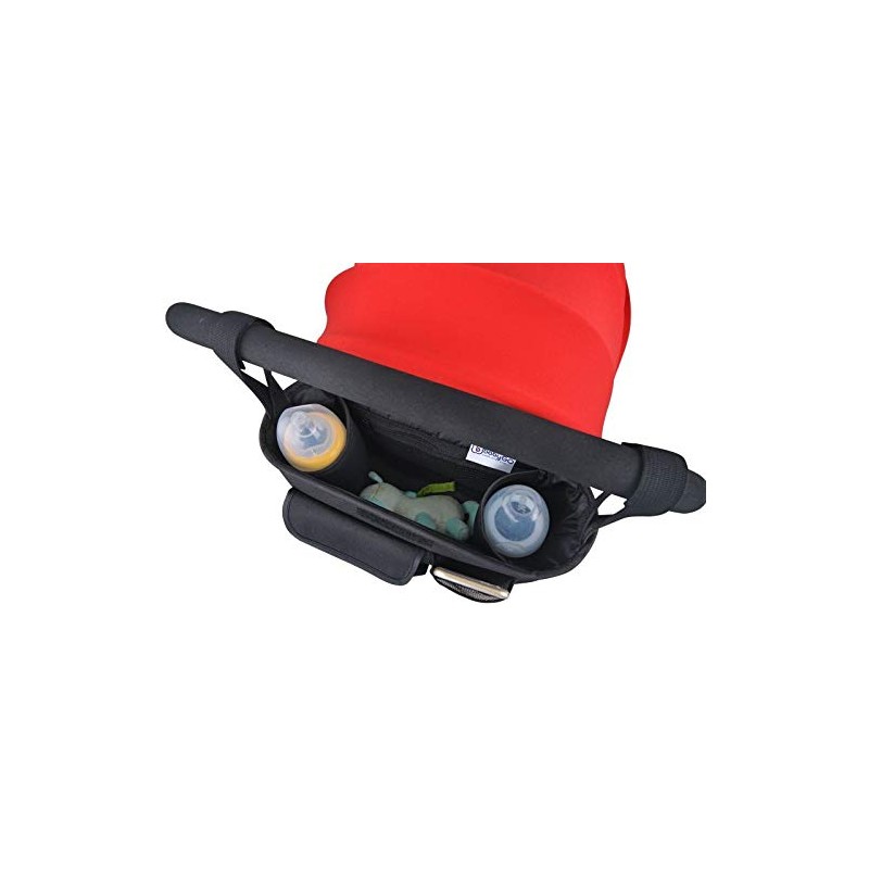 babyGO Pram Organiser Buggy - Pram Bag with Drink Holder