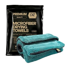 Toallas de secado de microfibra (paquete de 2) – 1400 g/m² de bucle trenzado, grande 24 x 36 pulgadas + mediano 16 x 24 pulgadas – Ultra absorbente, s