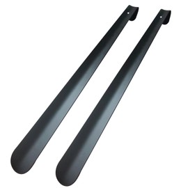 SUNUNICO Metal Shoe Horn Long Handle For Seniors, 16.5" Heavy Duty Stainless Steel Shoes Horn for Kids, Men, Women, Boots and All Shoes, Set of 2