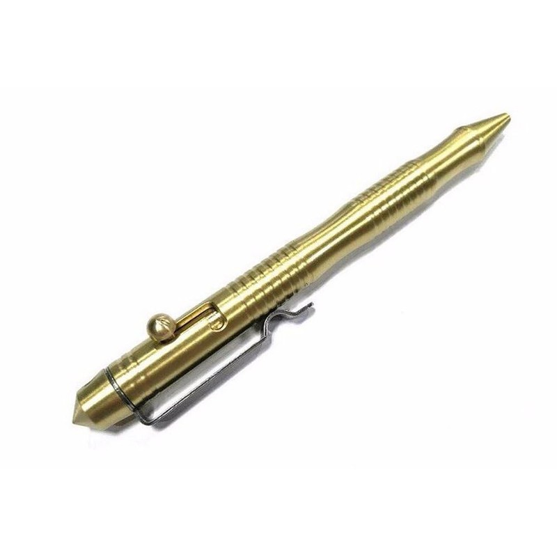 zalati Solid Brass EDC Retractable Ballpoint Pen with Clip for