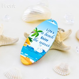 Yoxiumi Beach Gifts for Women Summer Gifts for Women Mini Surfboard Keychain Gift for Beach Lovers Boat Key Floating Keychain Summer Surf Party Favors for Girls Key Bag Accessories Surfing Charm