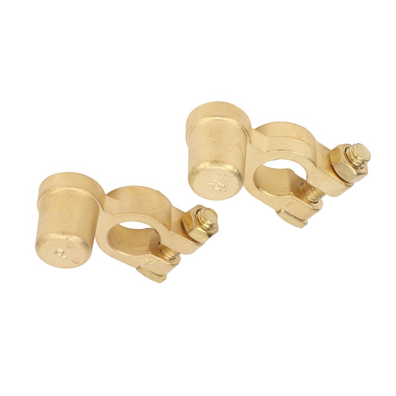 2PCS Battery Terminal Connectors Brass Negative Positive Car Battery Cable