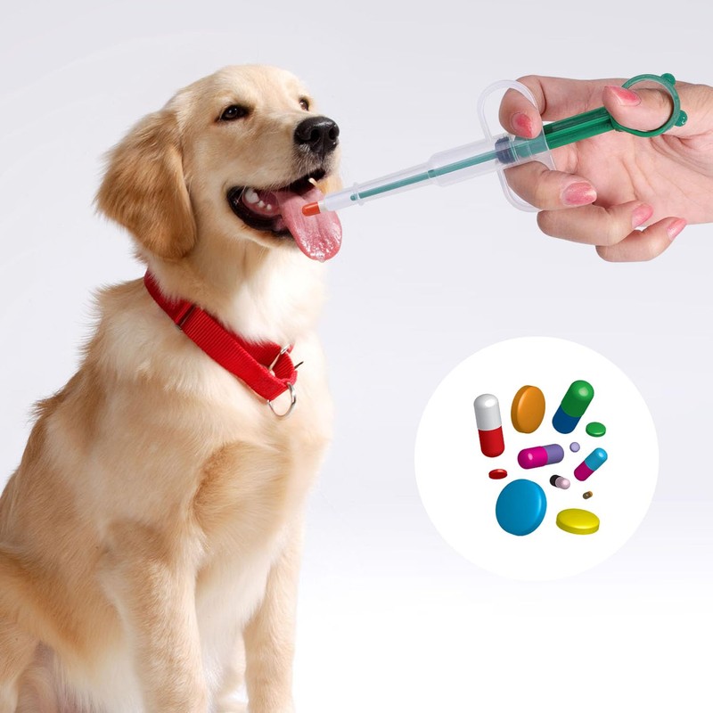 KVBUCC 2pcs Pet Pill Dispenser with 1pc Storage Bag, Medication