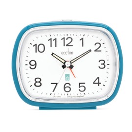 Acctim Camille Analogue Alarm Clock Quartz Luminous Hands Chrome Bezel (Kale)