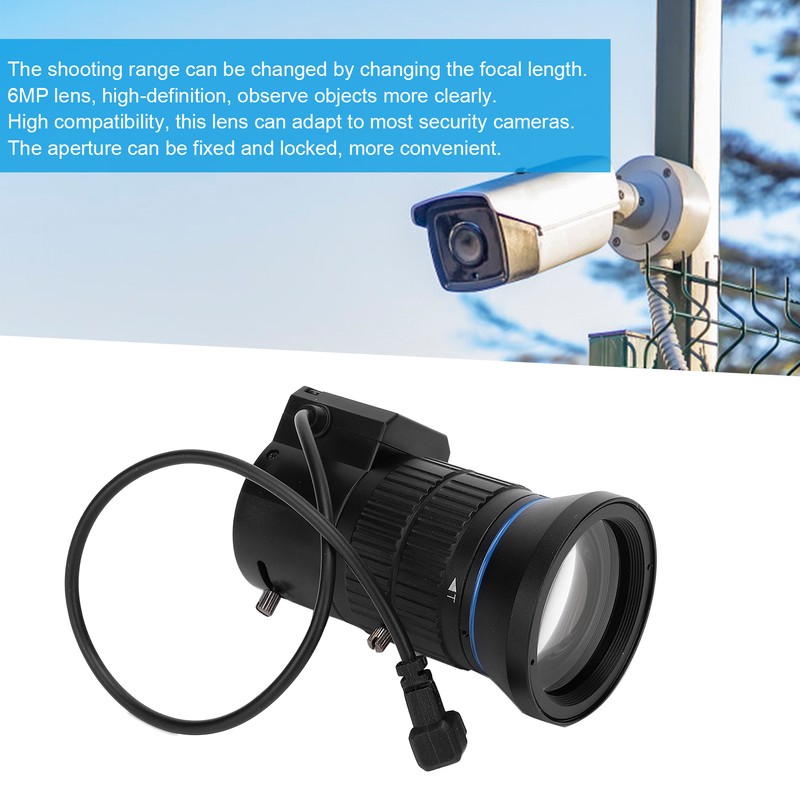 6MP CS Mount Lens 1/2.7in 5-50mm Zoom Automatic Aperture Security