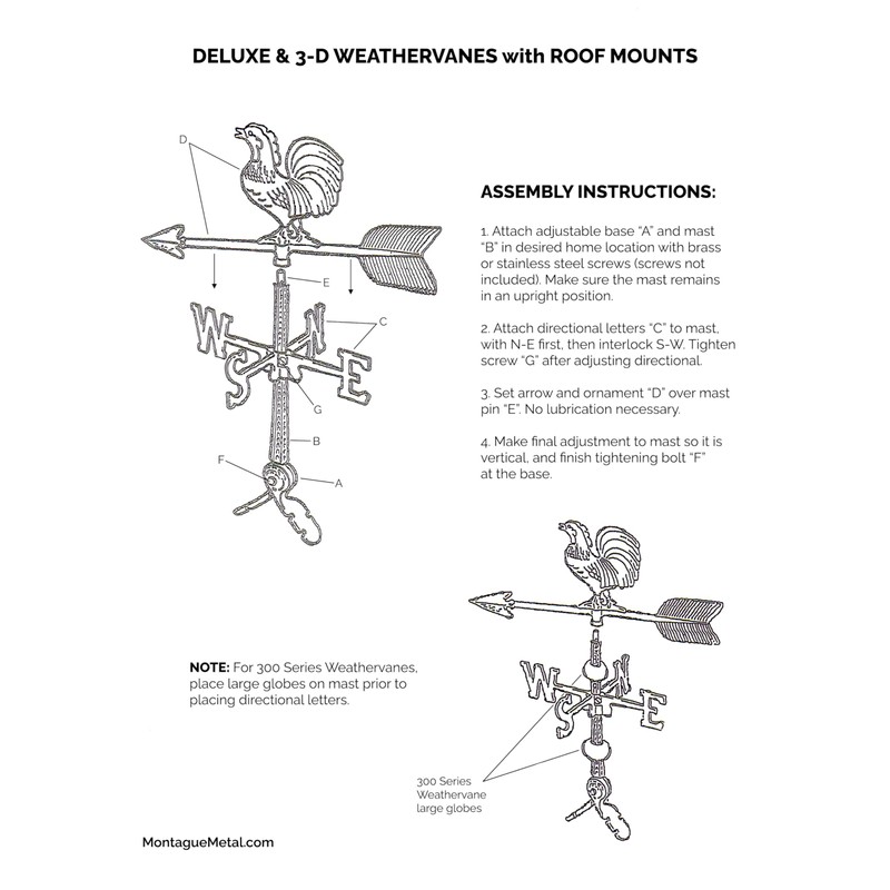 Montague Metal Products 32-Inch Deluxe Weathervane with Gold Train Ornament