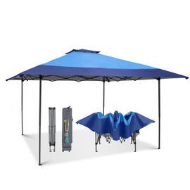 MFSTUDIO 13x13 Pop Up Canopy Tent, Shelter Sun Shade Canopies Gazebo Waterproof Patio Portable Popup Tents for Beach,Parties,Camping,Blue
