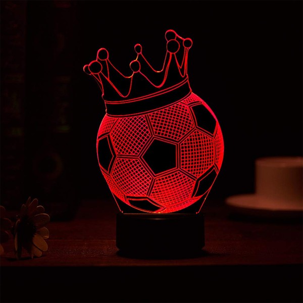 Soccer USB3D Art Light, Soccer Defender King, Soccer Lovers Gifts, Boys Men Christmas New Year Gifts (Soccer)