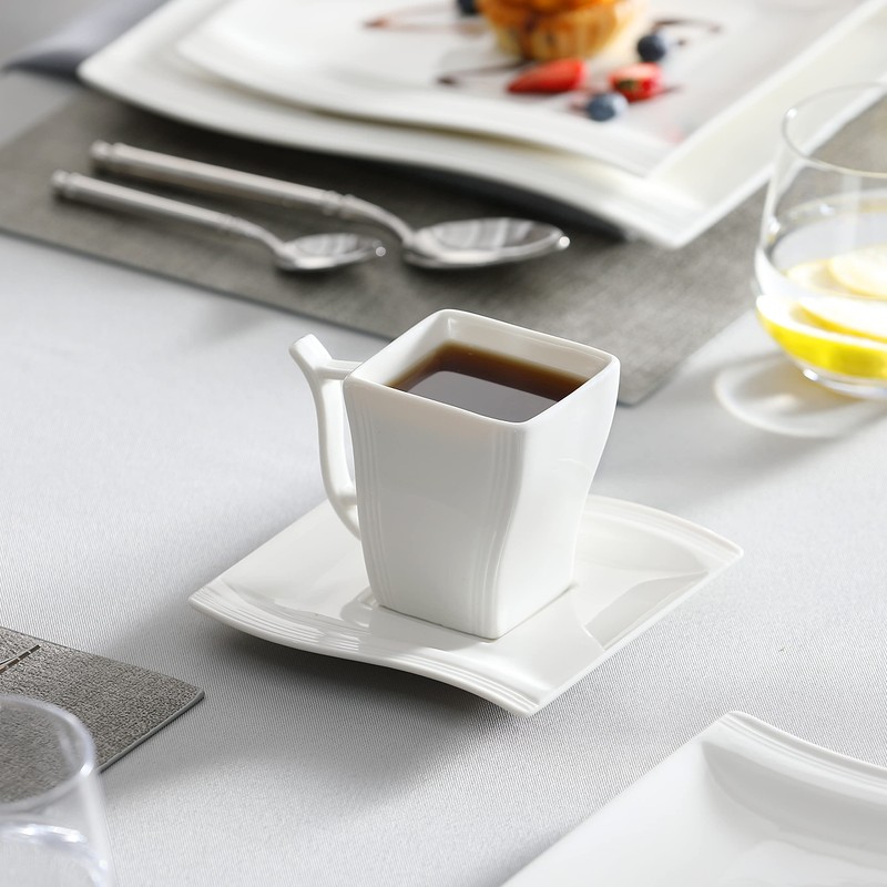 MALACASA Ivory White Dinnerware Sets, 30-Piece Porcelain Plates and Bowls