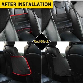 QBUC Car Net Pocket Handbag Holder, Mesh Cargo Car Storage Universal Storage Bag for Handbag Bag (Red)