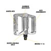 Pedales Aluminio para Bicicleta MTB 9/16