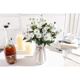 Gumolutin 4 PCS Artificial Silk Daisy Flower Bouquet for Home Table Centerpieces Arrangement Decoration, White