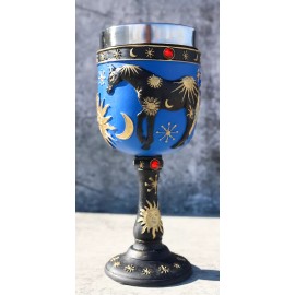 Trail Of Painted Ponies Sky Of Enchantment Celestials Sun Moon Horse Wine Goblet