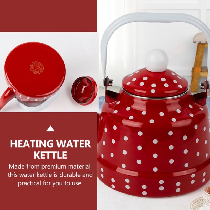 DOITOOL Vintage Tea Kettle 1.1 L Enamel Tea Kettle with