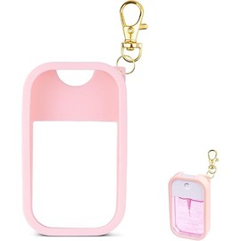 TERPINK Silicone Case Compatible with Touchland Hand Sanitizer Spray, Protective Case with Keychain for Power Mist and Glow Mist 1 fl oz, Hand Sanitizer Spray Accessory (Pink, 1 Pack)