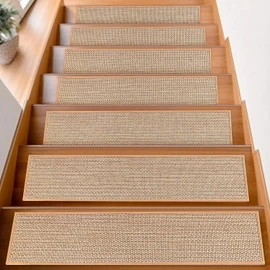 Stair Treads for Wooden Steps Indoor,8" X 30" (15 in Pack) Stair Treads Non Slip, Machine Washable for Kids Elders and Pets,Beige