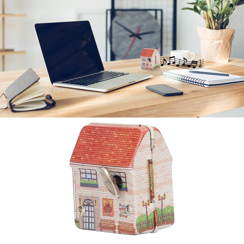 Metal Music Box Cute Exquisite Small House Design Mini Portable