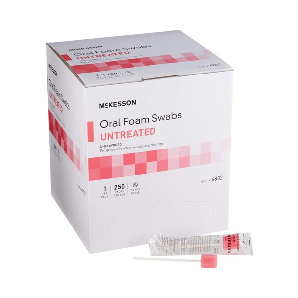 McKesson Oral Foam Swabs, Untreated, Gentle and Daily Oral Cleaning,