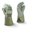 Gray Split Cowhide Leather Glove with Gauntlet Cuff