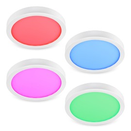 Westgate TC-FML-8-14W-RGBW-WIFI 8 Inch LED Flush Mount Fixture, White Die-Cast Aluminum Housing, Compatible with Alexa, Works with Google Home, Dimmable Ceiling Light, Color Changing Lamp