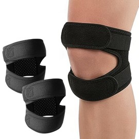 2 Piezas Rodillera para Meniscos, Soporte para Rodilla con Doble Banda Silicona, Adecuado para la Artritis, Distribuye la Tensión Durante el...       