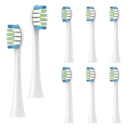 Replacement Brush Heads, Compatible with Surfaces, Pack of 8 (White Green)