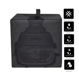 Heavy Duty Heat-Resistant Waterproof Dust-proof Cover For Ninja Crispi Air Fryer FN101GY (Black)