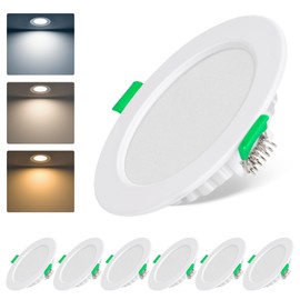 LED Recessed Spotlight, 230 V, Dimmable, 7 W, Ultra Flat LED Spotlights, Warm White, Neutral White, Cool White, Adjustable IP44 Ceiling Spotlights, Recessed Spotlights, Ceiling Spotlight for Bathroom,