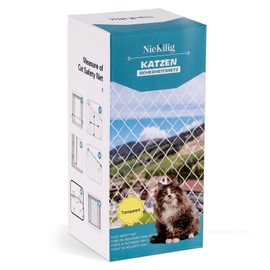 NieKilig Cat Net for Balcony, No Drilling, Transparent Cat Grid Balcony, Weatherproof, UV-Resistant, Cat Protection for Window, Door, Patio, Balcony Grille, Roof Hatches (6 x 3 m)