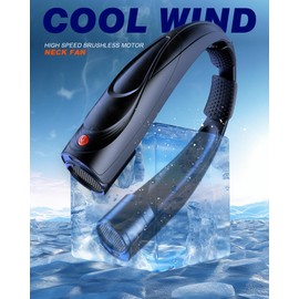 Neck Fan, AI 6 Speeds Powerful Portable Fan, 6000mAh Long-Lasting Battery Faster Cooling, USB-C Rechargeable, Hands-Free, 360° Airflow, Quiet Personal Fan for Women Men Office Travel Outdoor