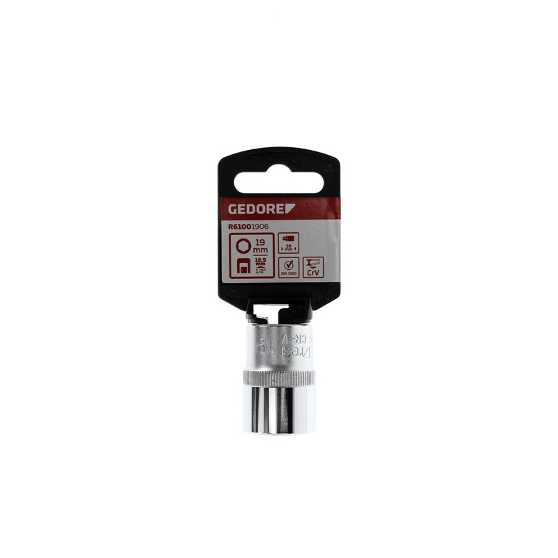 GEDORE red Socket, 1/2" 12.5 mm drive, hexagonal, 19 mm