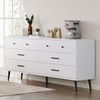 DWVO White 6 Drawers Dresser/Modern Wood Dresser Chest of Drawers
