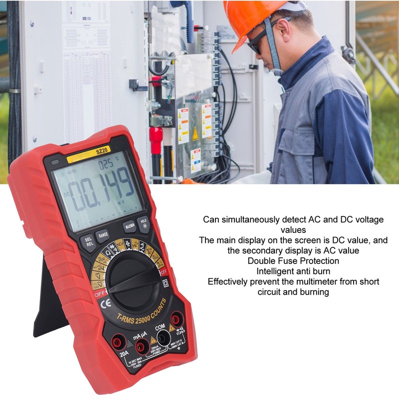 Digital Multimeter Kit 25000 Count Voltage Current Resistance Capacitance Frequency