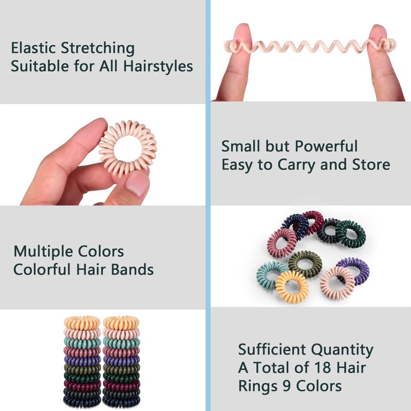 Teqifu 20 Elásticos para El Cabello, Sin Arrugas, Lazos para