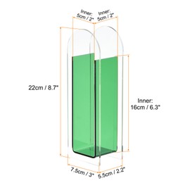 PATIKIL Acrylic Vase, Arch Acrylic Floral Vase Clear Geometric Plastic Decorative Vase for Wedding Table Centerpiece Home Decor, Dark Green
