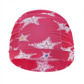 Long Hair Swim Cap for Women Youth Girls Ladies Large Pleated Swimming Cap Anti-Slip Hotel Spa Swimming Pool Cap Elastic Turban Water Sports Beach Surfing Beanie Hat- Fits Short, Medium, Long Hair