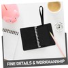 FUNOMOCYA Aesthetic Leather Planner Case Ring Mini Notebook Folder School