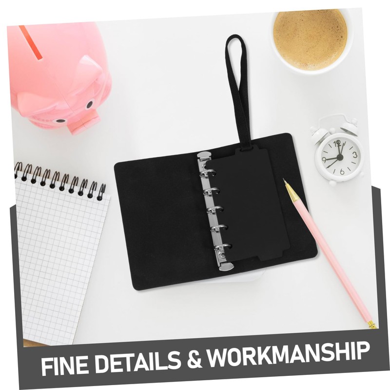 FUNOMOCYA Aesthetic Leather Planner Case Ring Mini Notebook Folder School