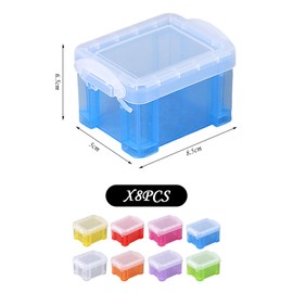 CQQNIU 8-Piece Mini Storage Box, Storage Box With Lid, Creative Transparent Plastic Box, Small Storage Box, Organization Box