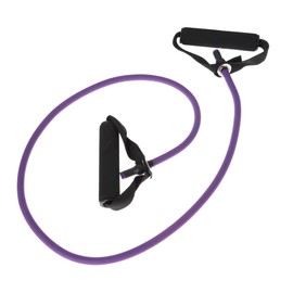 Generic 1Pc Purple Elastic Resistance Bands with Handles Fitness Exercise Cords for Yoga Strength Training and Warm Ups Portable Workout Bands with Door Anchor for Home and Gym Use