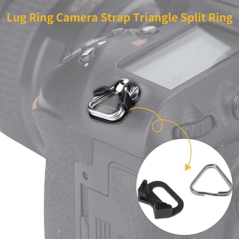 Acouto Lug Ring Camera Strap Triangle Split Ring Alloy Hook