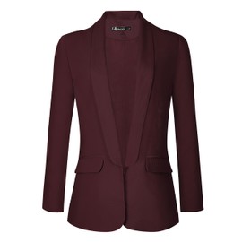 Urban CoCo Women's Office Blazer Jacket Open Front Womens Blazers for Work Professional (2XL, Wine Red)