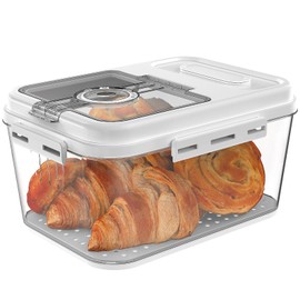 ANYPROLUS Bread Box for Homemade Bread, Time Recording Bread Containers Storage Airtight Loaf, Bread Storage Container Bread Keeper with Lid, Bread Box for Kitchen Countertop, White