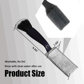 Kutyun Double Head Brush for Car Clean, Cleaning Brush, Soft Car Detailing Brush, Universal Car Air Vent Cleaner Car Interior Accessories Fit for Cleaning Panels, Air Vent, Leather, Computer (Black)