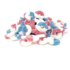 Candy Retailer Gummi Red White Blue Freedom Gummy Rings 1 Lb